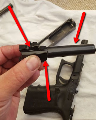 Where to lube the glock barrel