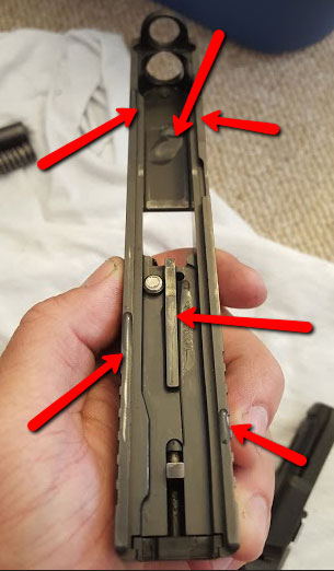 where to lube Glock slide